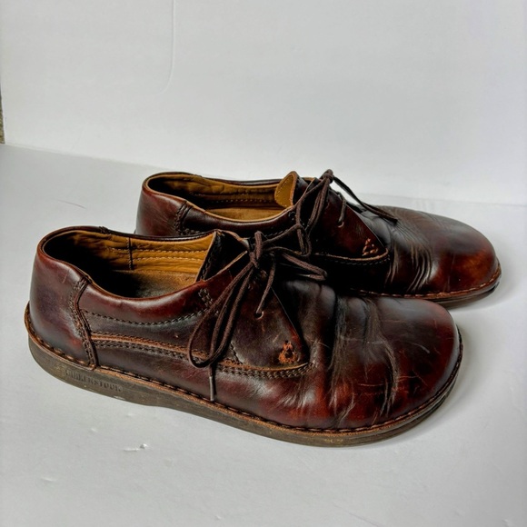 Birkenstock Brown Leather Shoes Oxford Derby Casual Lace Up Shoes 10 - Picture 5 of 16
